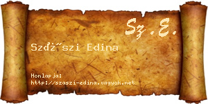 Szászi Edina névjegykártya