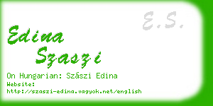 edina szaszi business card